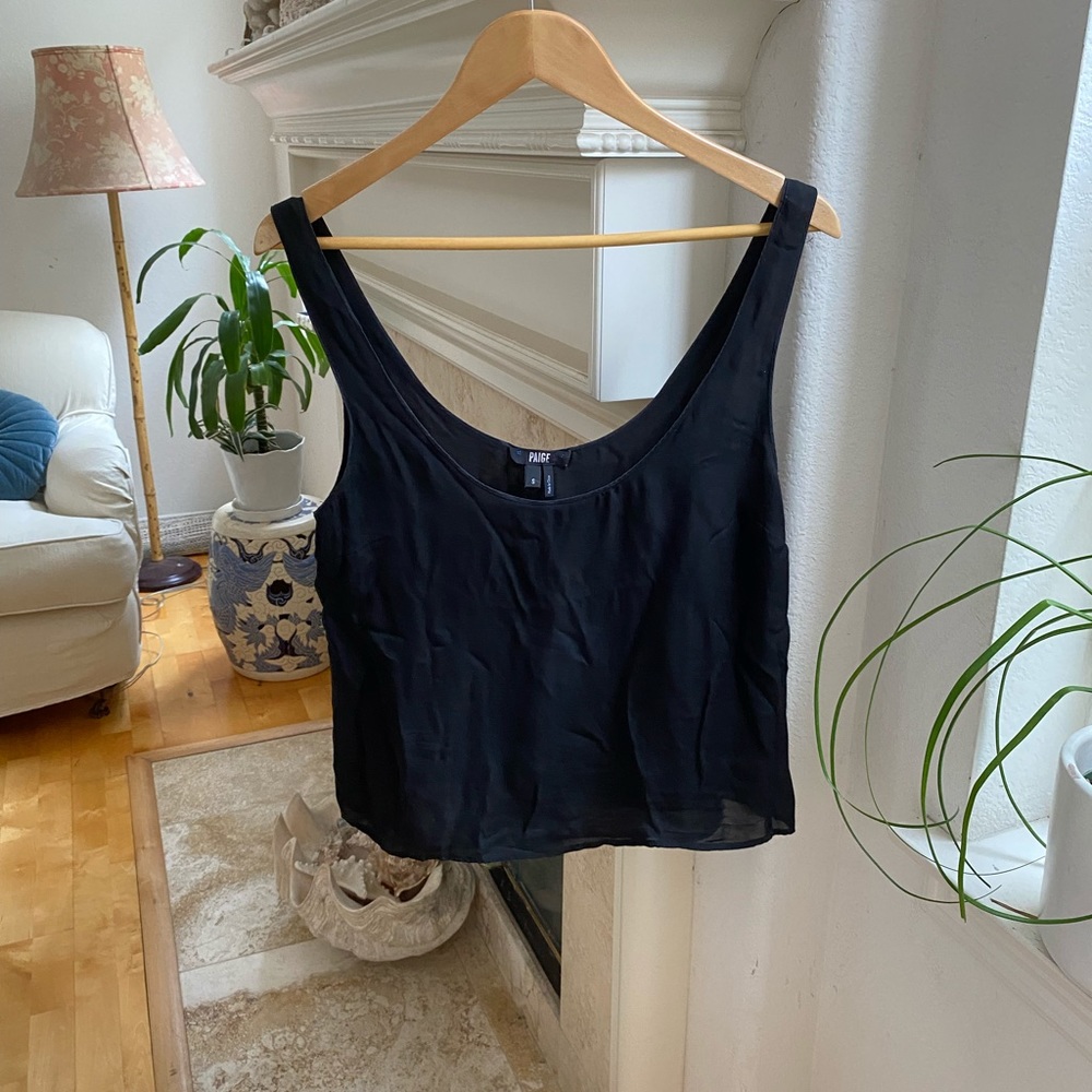 Paige black crop tank size Small S